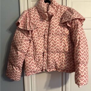 Hill House Pink Floral Puffer Jacket size XL